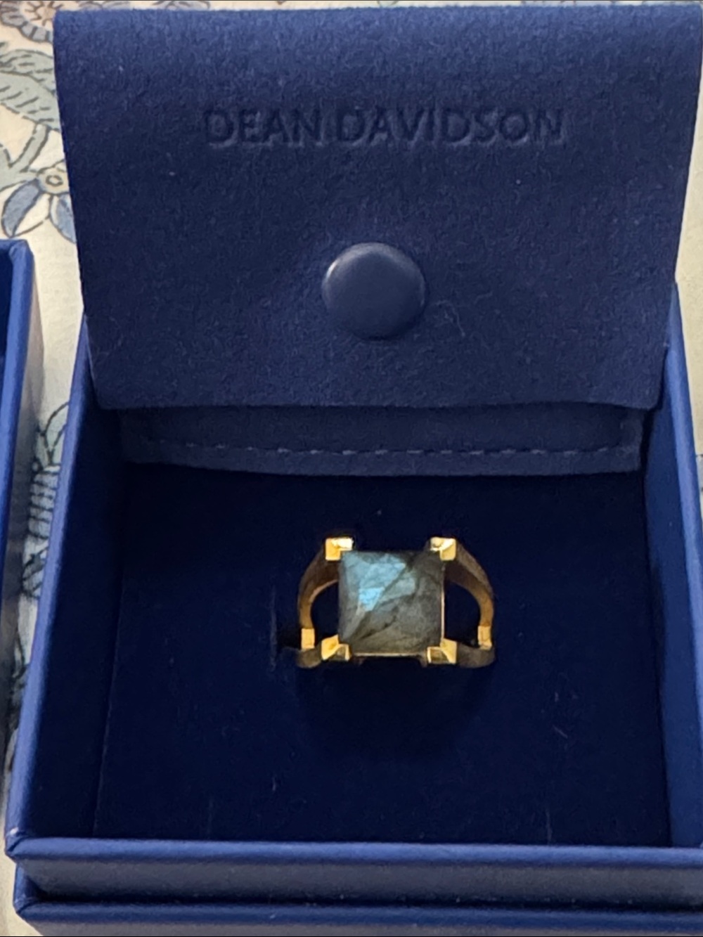 Dean Davidson Mini Plaza Ring, Labradorite/Brass, Sz.7